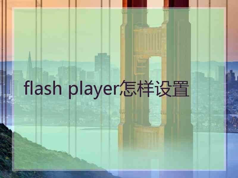 flash player怎样设置 flash player怎样设置
