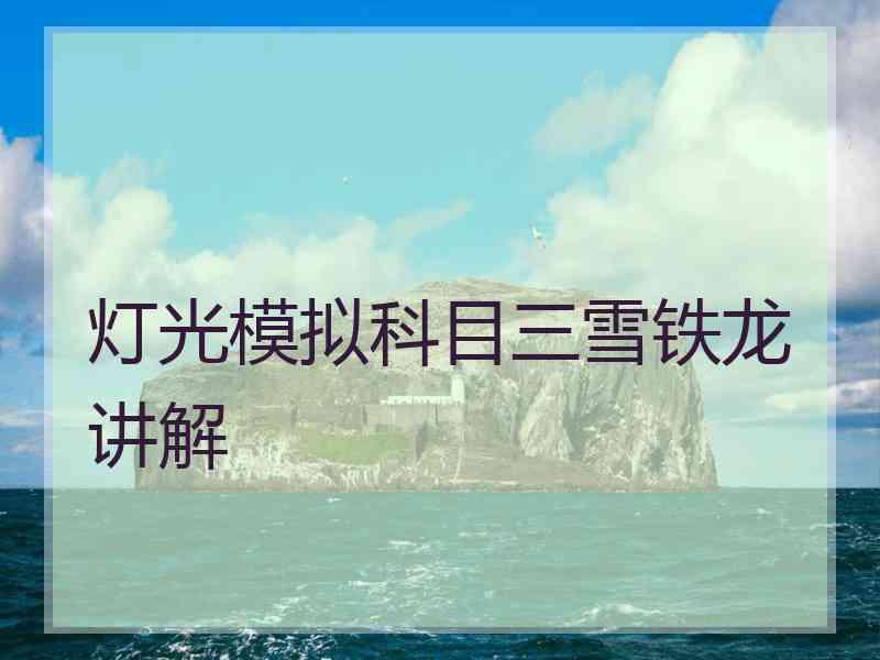 灯光模拟科目三雪铁龙讲解 灯光模拟科目三雪铁龙讲解