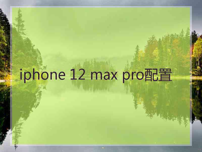iphone 12 max pro配置 iphone 12 max pro配置