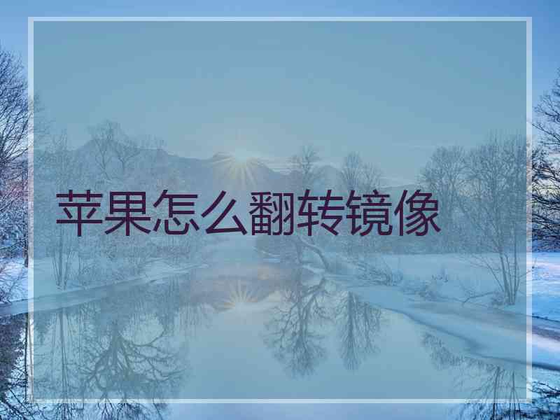 苹果怎么翻转镜像 苹果怎么翻转镜像