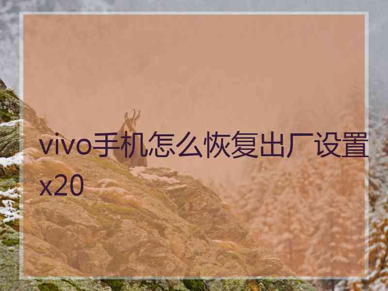 vivo手机怎么恢复出厂设置x20 vivo手机怎么恢复出厂设置x20