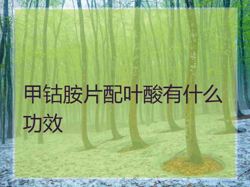 甲钴胺片配叶酸有什么功效 甲钴胺片配叶酸有什么功效