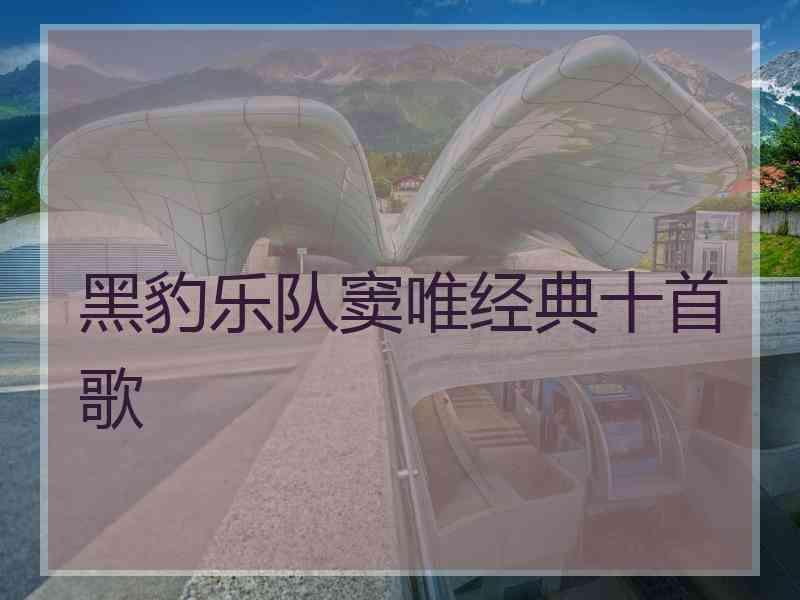 黑豹乐队窦唯经典十首歌 黑豹乐队窦唯经典十首歌