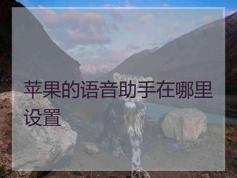 苹果的语音助手在哪里设置 苹果的语音助手在哪里设置