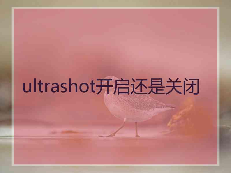 ultrashot开启还是关闭 ultrashot开启还是关闭