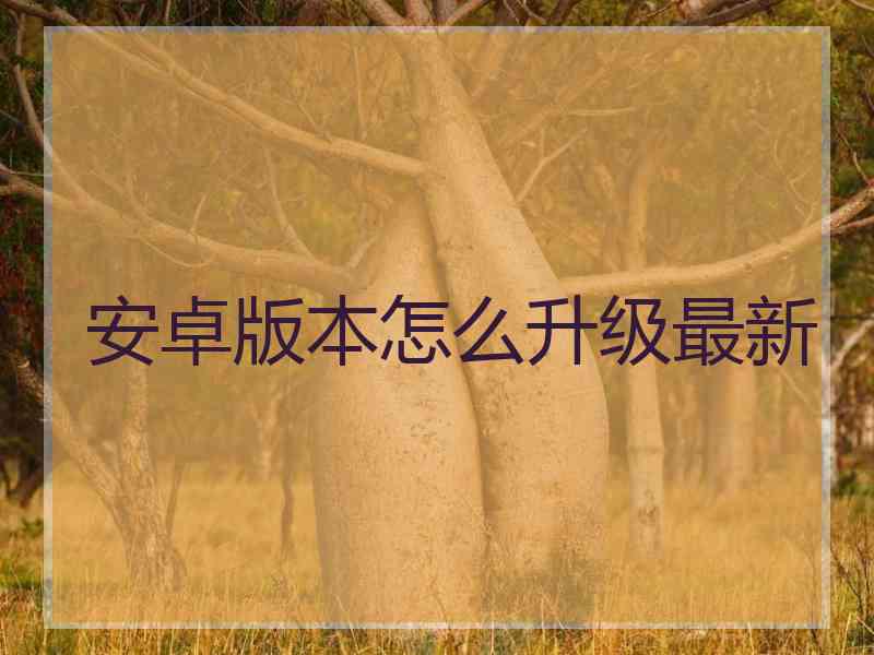 安卓版本怎么升级最新 安卓版本怎么升级最新