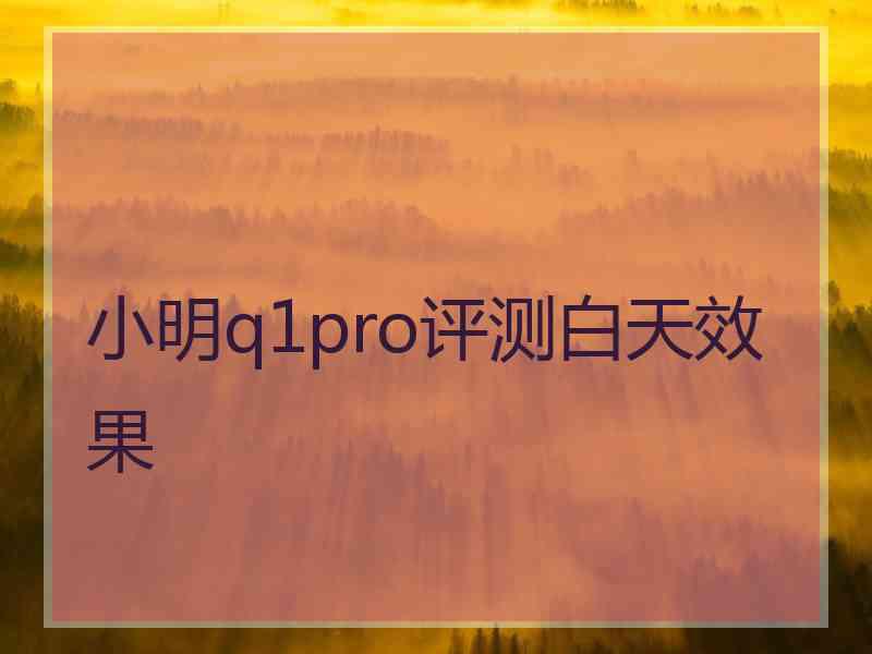 小明q1pro评测白天效果 小明q1pro评测白天效果