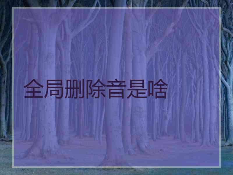 全局删除音是啥 全局删除音是啥