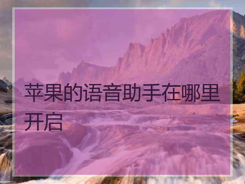 苹果的语音助手在哪里开启 苹果的语音助手在哪里开启