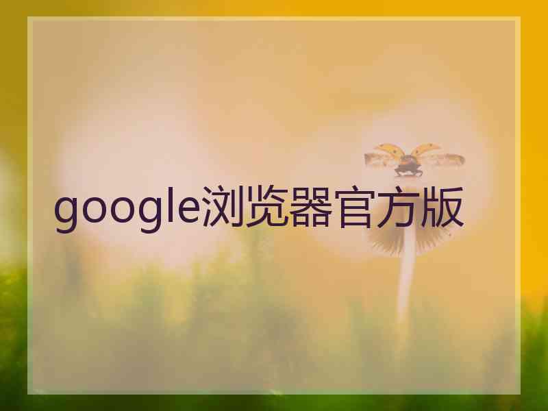 google浏览器官方版 google浏览器官方版