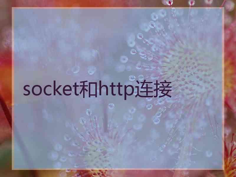 socket和http连接 socket和http连接