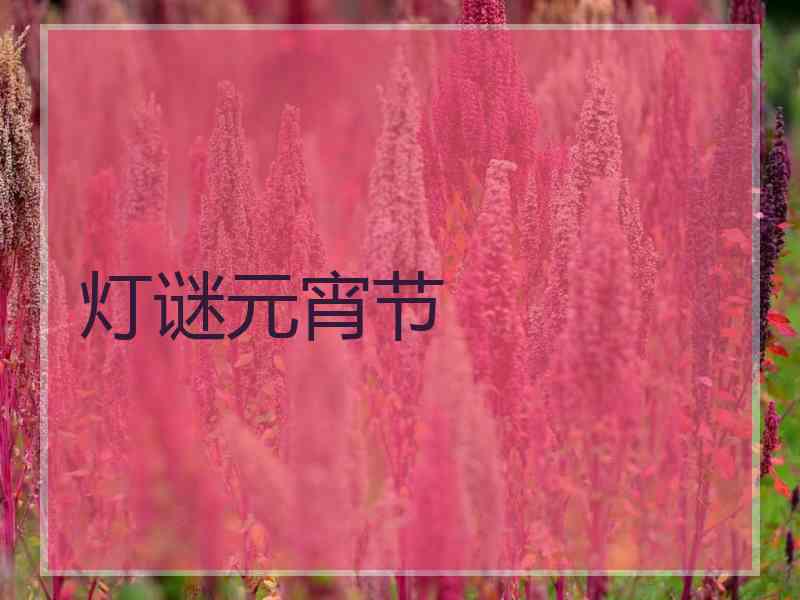 灯谜元宵节 灯谜元宵节