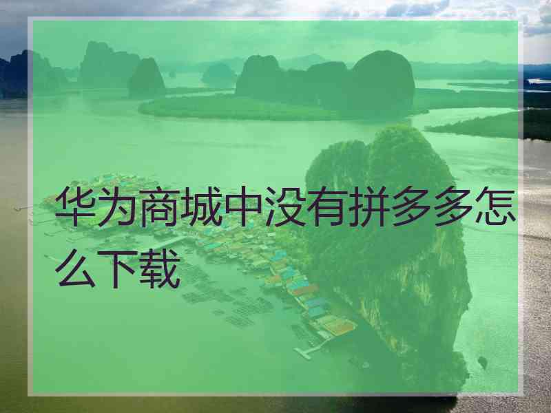 华为商城中没有拼多多怎么下载 华为商城中没有拼多多怎么下载