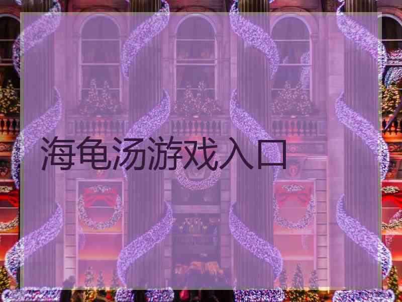 海龟汤游戏入口 海龟汤游戏入口