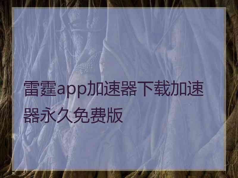 雷霆app加速器下载加速器永久免费版 雷霆app加速器下载加速器永久免费版