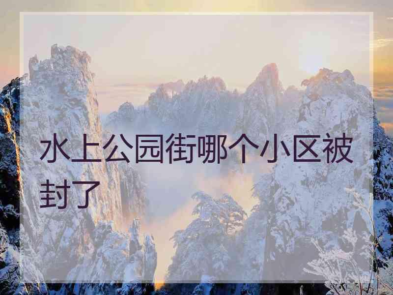 水上公园街哪个小区被封了 水上公园街哪个小区被封了