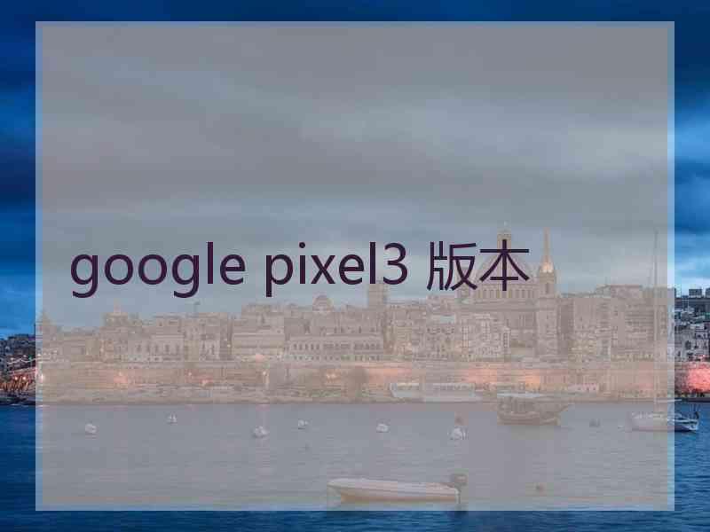 google pixel3 版本 google pixel3 版本
