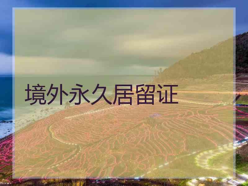 境外永久居留证 境外永久居留证