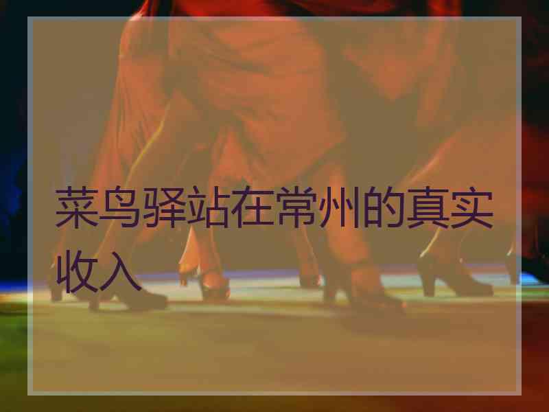 菜鸟驿站在常州的真实收入