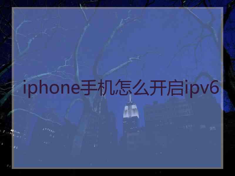 iphone手机怎么开启ipv6