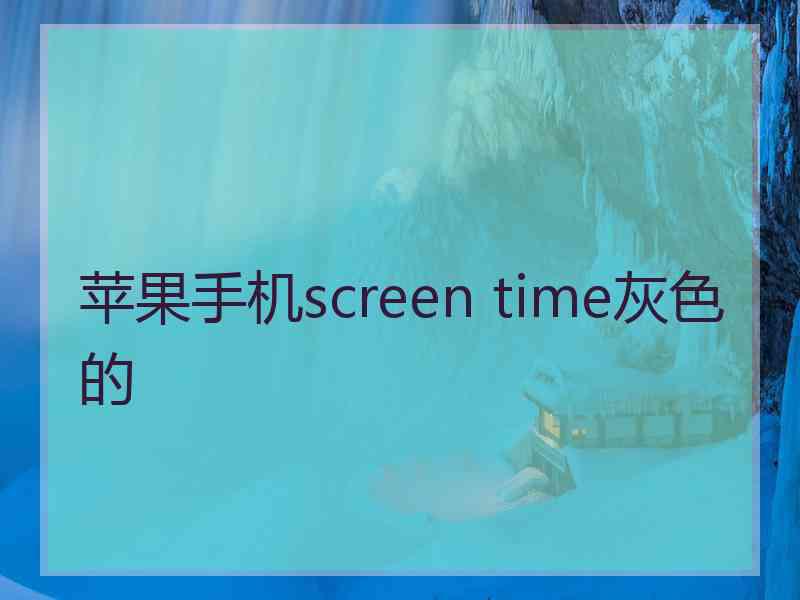 苹果手机screen time灰色的