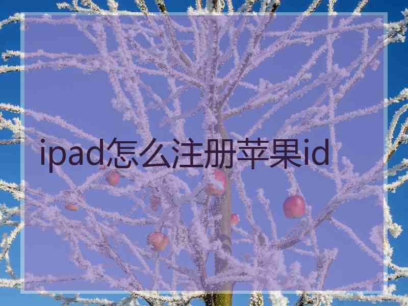 ipad怎么注册苹果id