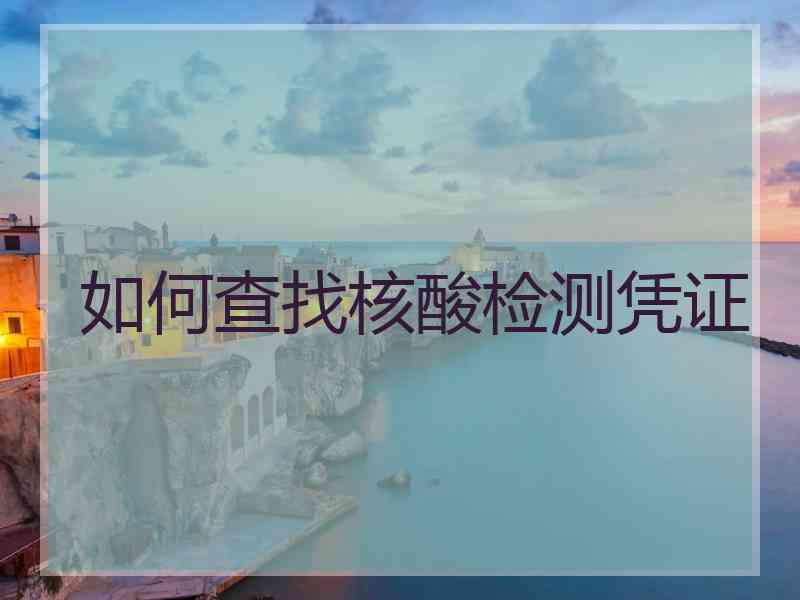 如何查找核酸检测凭证