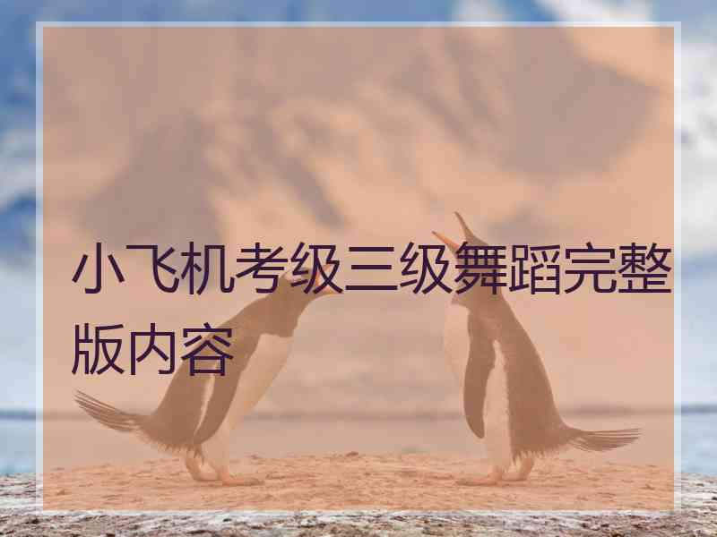 小飞机考级三级舞蹈完整版内容