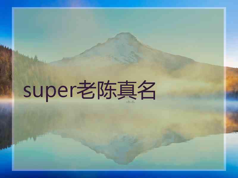 super老陈真名