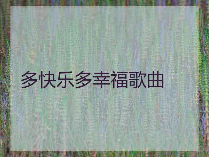 多快乐多幸福歌曲