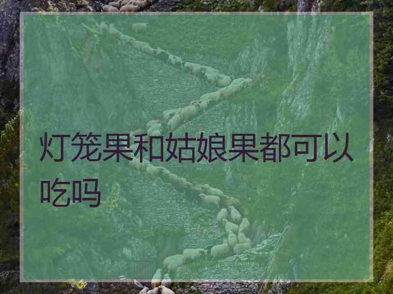 灯笼果和姑娘果都可以吃吗