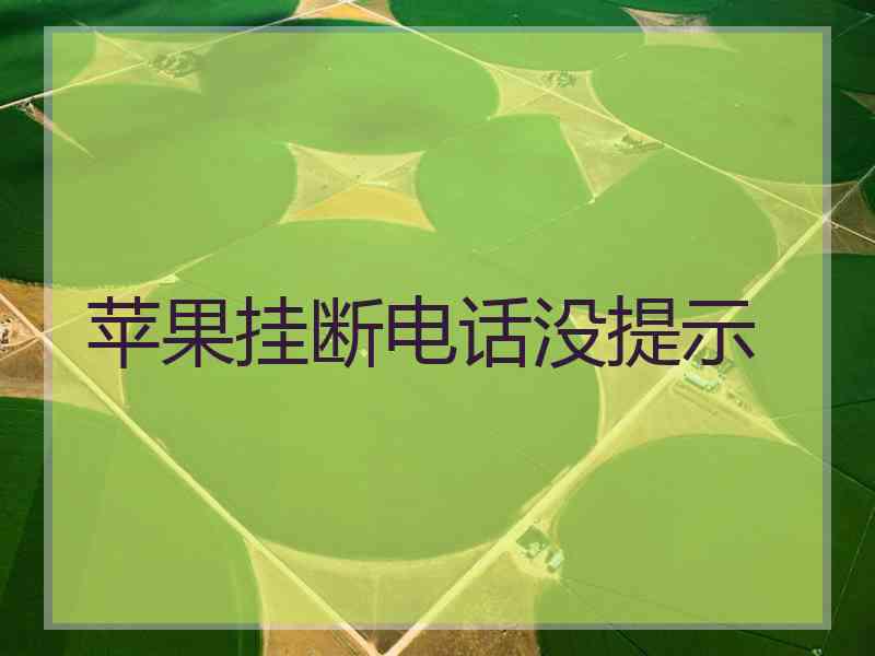 苹果挂断电话没提示