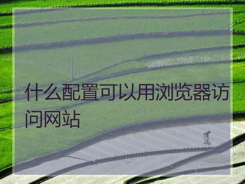 什么配置可以用浏览器访问网站