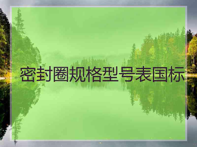 密封圈规格型号表国标
