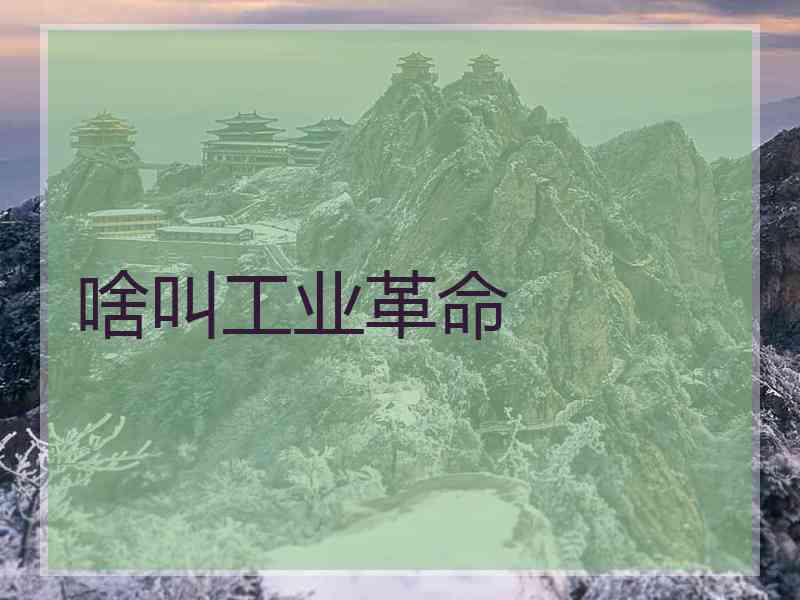 啥叫工业革命
