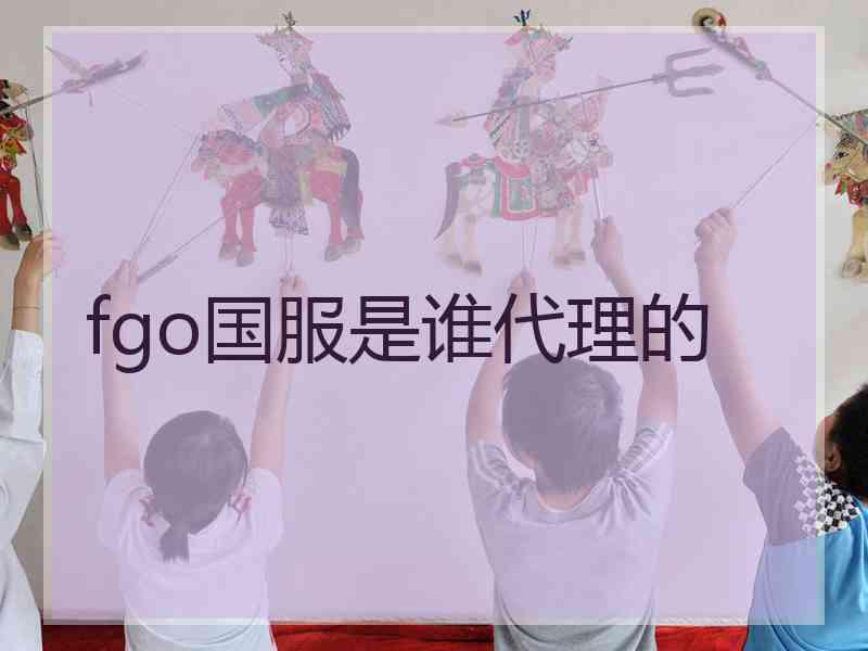 fgo国服是谁代理的