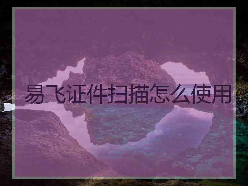 易飞证件扫描怎么使用