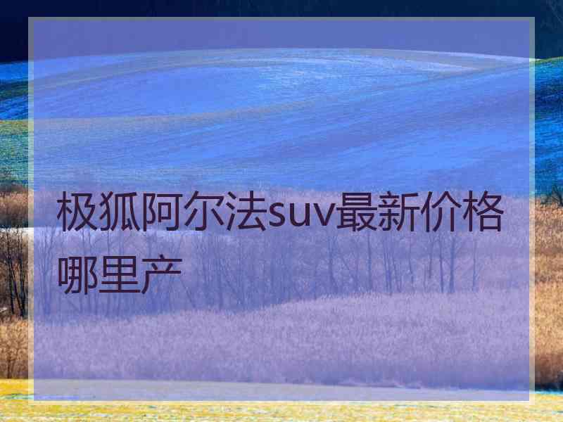 极狐阿尔法suv最新价格哪里产
