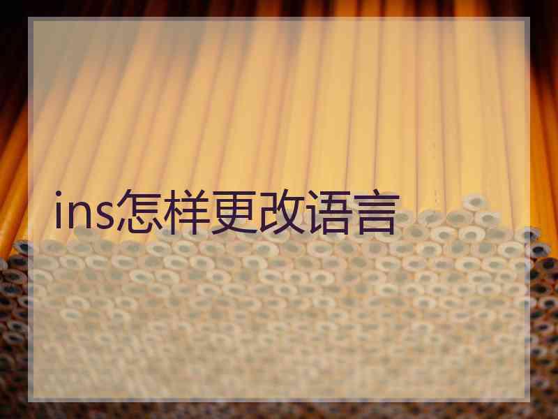 ins怎样更改语言