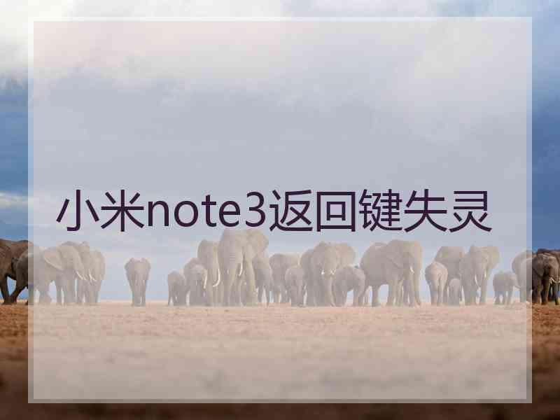 小米note3返回键失灵