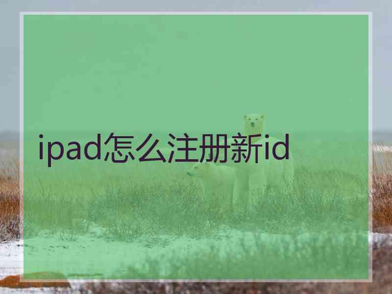 ipad怎么注册新id