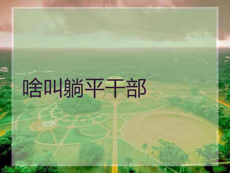 啥叫躺平干部