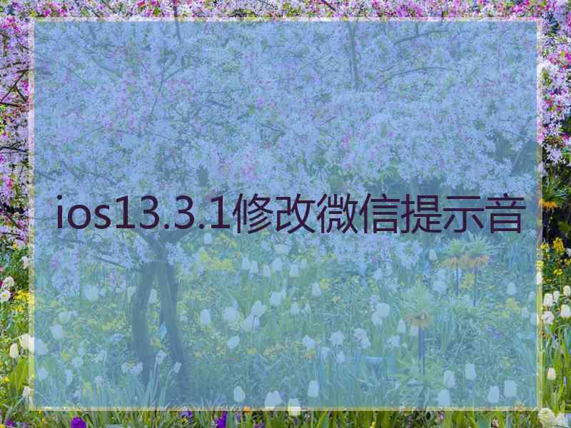 ios13.3.1修改微信提示音
