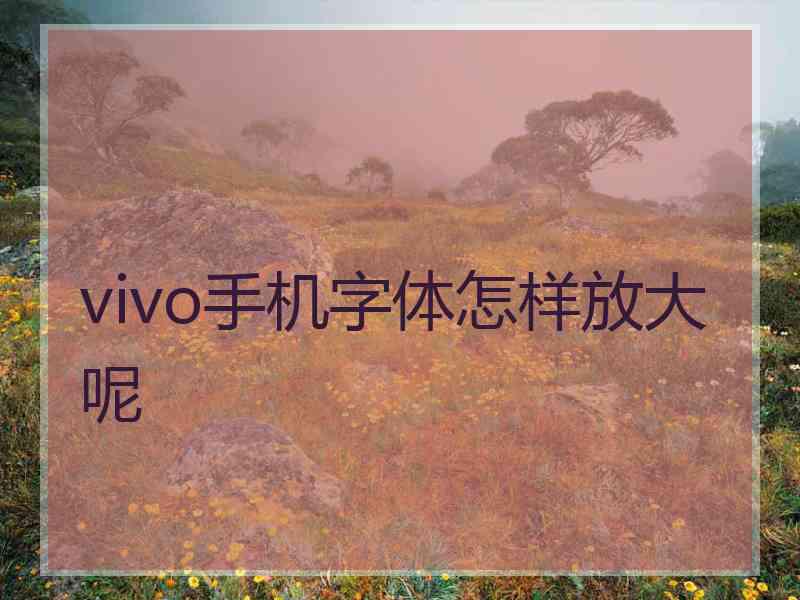 vivo手机字体怎样放大呢