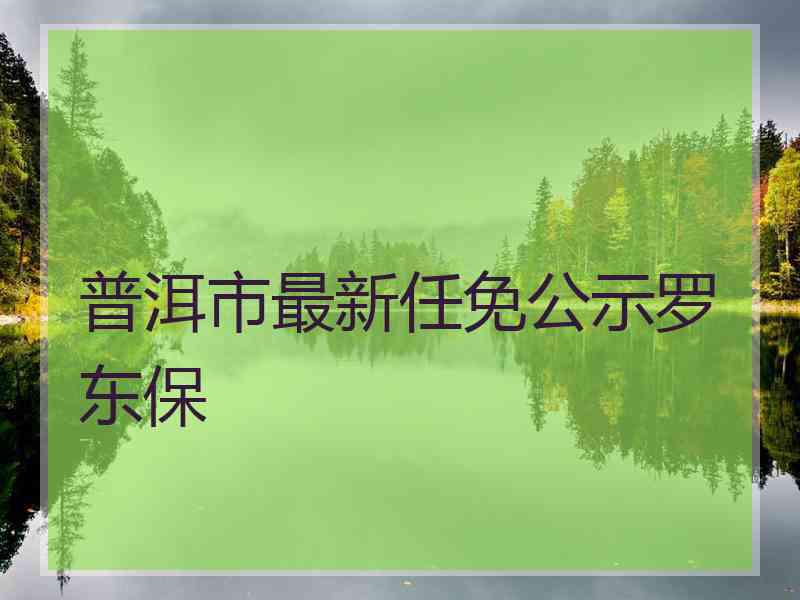 普洱市最新任免公示罗东保