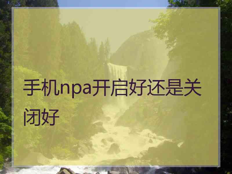 手机npa开启好还是关闭好