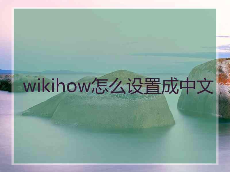 wikihow怎么设置成中文