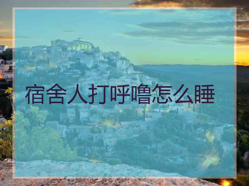 宿舍人打呼噜怎么睡