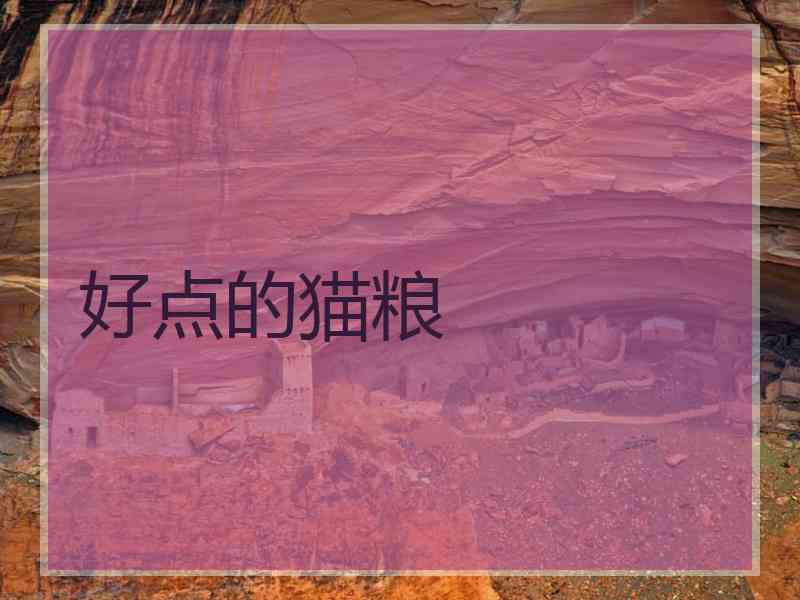 好点的猫粮