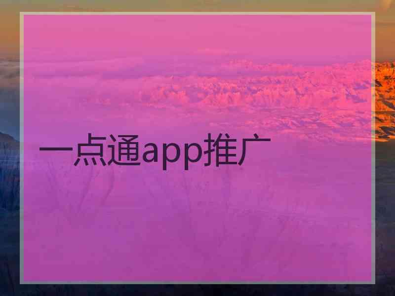 一点通app推广